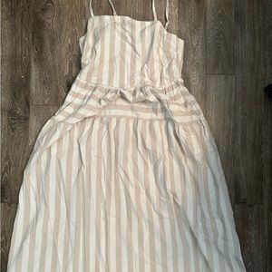 White and beige midi Dress